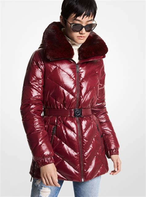 michael kors puffer jacket with belt|michael kors puffer jacket sale.